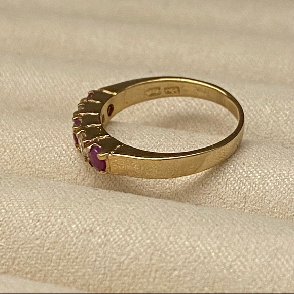 NWOT 14K Gold Plated Purple and Clear Crystal Stones - Picture 6 of 17